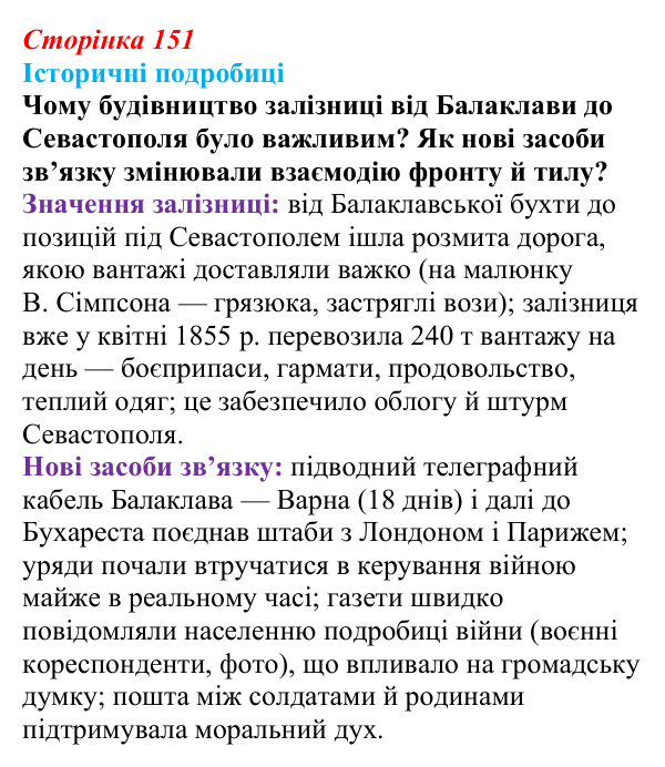 Відповідь до питання 1 на с. 151 (§ 63) з інтегрованого курсу історії для 9 класу, Щупак 2026 ч.2: «Східне питання»...