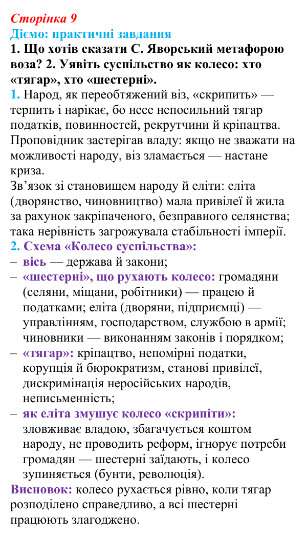 Сторінка 9, питання 1 Відповідь до питання 1 на с. 9 (§ 43) з інтегрованого курсу історії для 9 класу, Щупак 2026 ч.2: Національне питання...