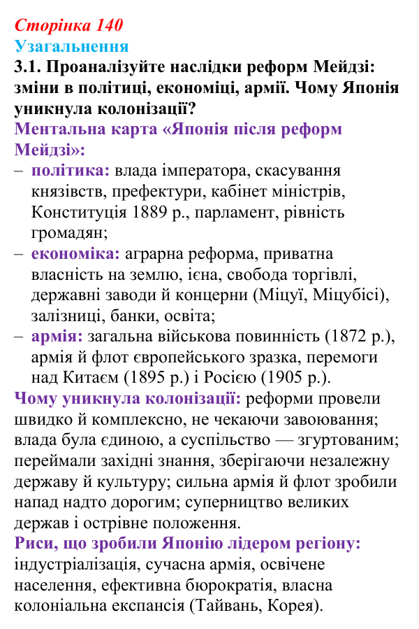 Узагальнення до історії п’ятої, завдання 3.1 Відповідь: Узагальнення до історії п’ятої, завдання 3.1 (§ 61) з інтегрованого курсу історії для 9 класу, Щупак 2026 ч.2