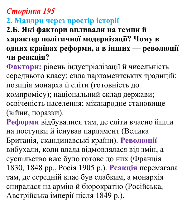 Відповідь до завдання 2.Б § 34 (с. 195) з інтегрованого курсу історії для 9 класу, Щупак 2026: Практичне заняття № 3...