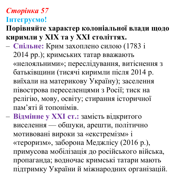Інтегруємо, розділ 4, завдання 3 Відповідь до завдання 3 рубрики «Інтегруємо!» (с. 57) з історії: Україна і світ для 9 класу, Васильків 2026 ч.2...