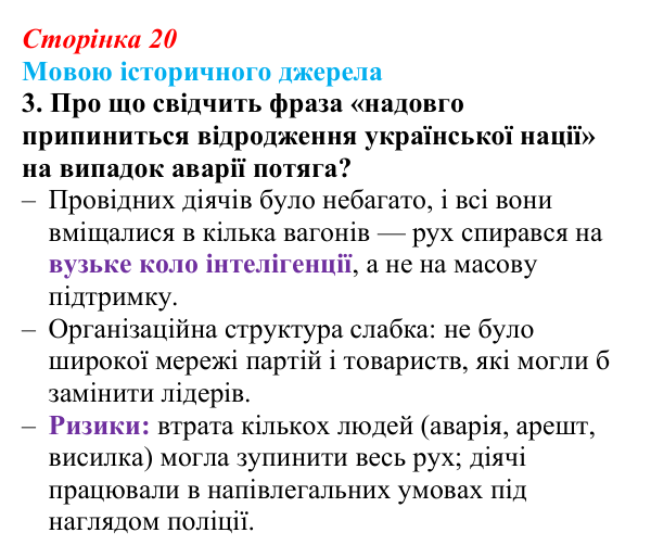 Відповідь до завдання 3 до джерела 2 (с. 20, § 31) з історії: Україна і світ для 9 класу, Васильків 2026 ч.2: Українці...