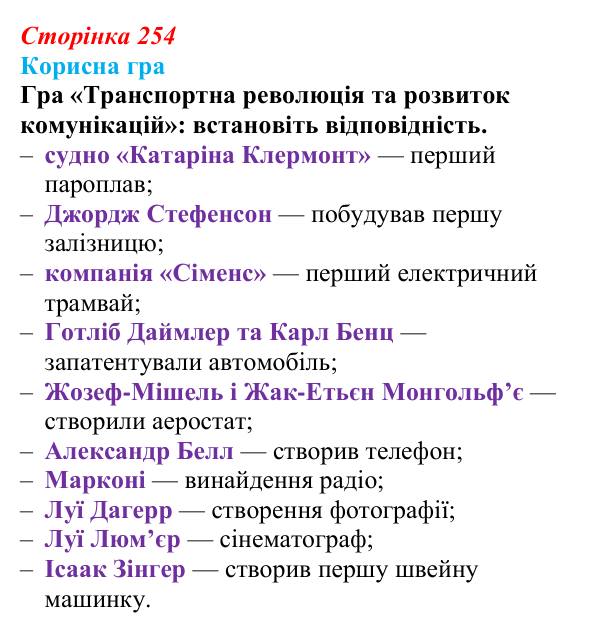 Сторінка 254, корисна гра Відповідь до рубрики «Корисна гра» (с. 254, § 52) з історії: Україна і світ для 9 класу, Васильків 2026 ч.2: Місто та його...