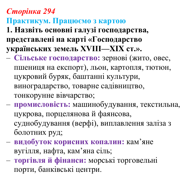 Сторінка 294, практикум, карта Б, завдання 1 Відповідь до завдання 1 до карти Б практикуму (с. 294, § 55) з історії: Україна і світ для 9 класу, Васильків 2026 ч.2...