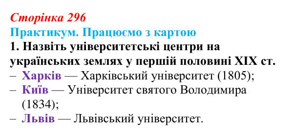 Сторінка 296, практикум, карта В, завдання 1 Відповідь до завдання 1 до карти В практикуму (с. 296, § 55) з історії: Україна і світ для 9 класу, Васильків 2026 ч.2...