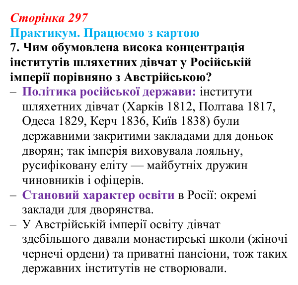 Сторінка 297, практикум, карта В, завдання 7 Відповідь до завдання 7 до карти В практикуму (с. 297, § 55) з історії: Україна і світ для 9 класу, Васильків 2026 ч.2...