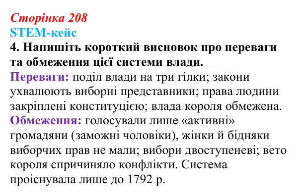 Відповідь до завдання 4 STEM-кейсу до розділу 3 (с. 208) з історії «Україна і світ» для 9 класу, Васильків 2026