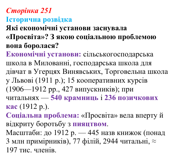 Відповідь до рубрики «Історична розвідка» § 29 (с. 251) з історії «Україна і світ» для 9 класу, Васильків 2026