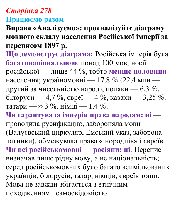 Сторінка 278, працюємо разом Відповідь до рубрики «Працюємо разом» § 30 (с. 278) з історії «Україна і світ» для 9 класу, Васильків 2026: Національне...