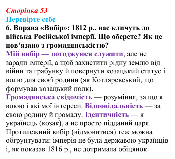 Відповідь до завдання 6 («Перевірте себе») § 6 (с. 53) з історії «Україна і світ» для 9 класу, Васильків 2026: Розвиток...