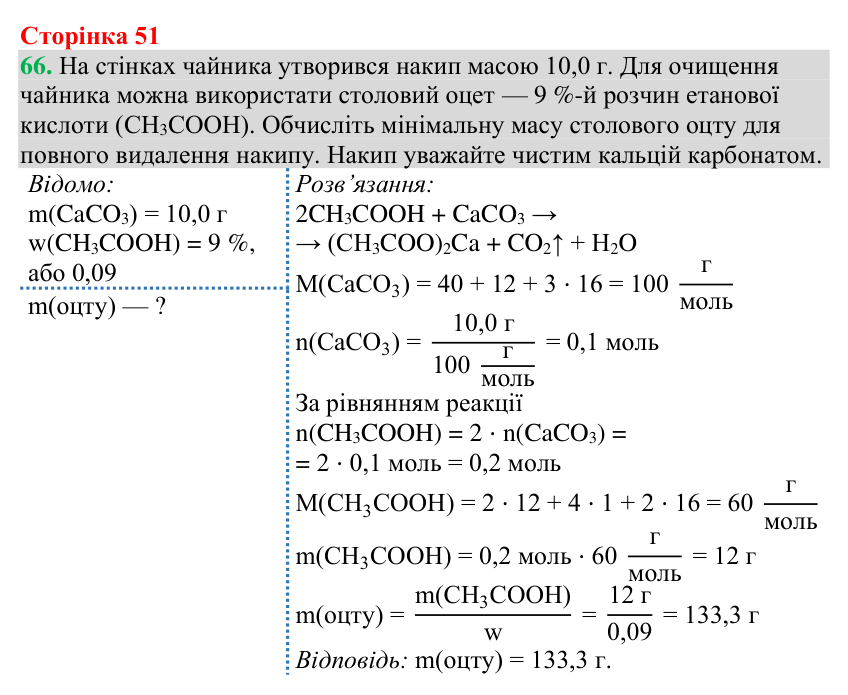 Відповідь до завдання 66 (с. 51) з хімії для 9 класу (Григорович, 2026): Масова частка розчиненої речовини