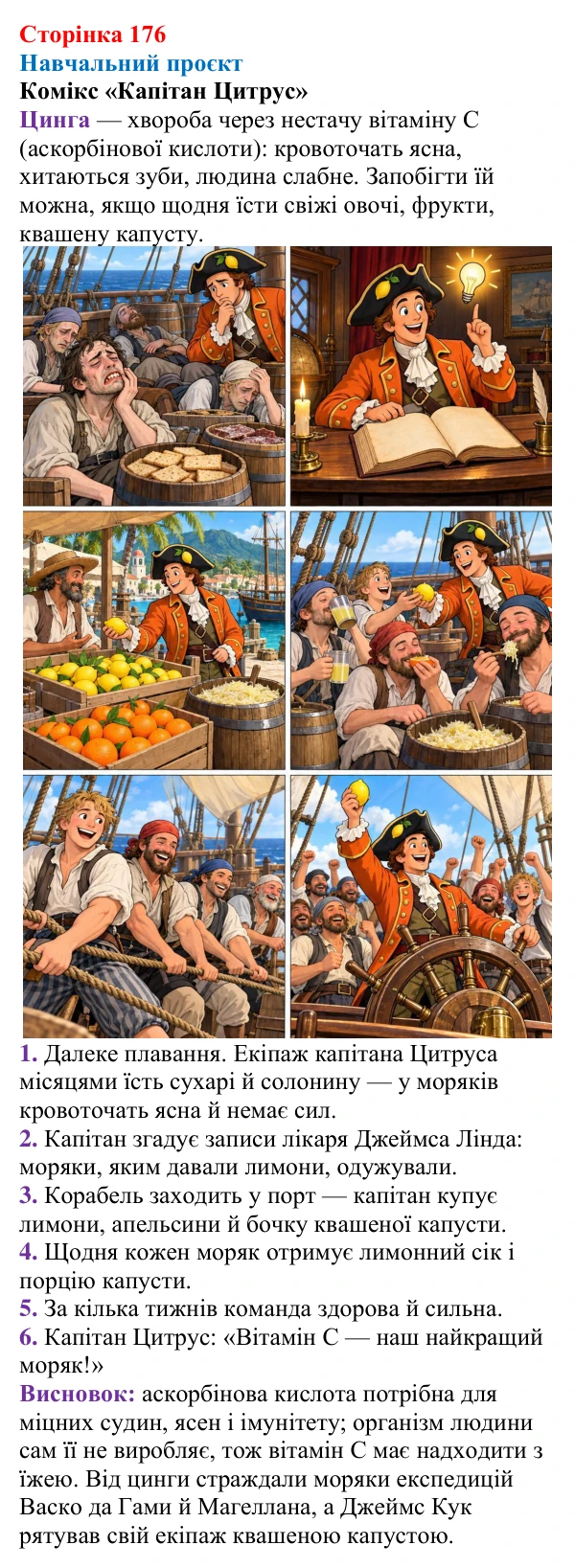 Сторінка 176, проєкт Відповідь до навчального проєкту (с. 176) з хімії для 9 класу (Мідак, 2026): Органічні кислоти в повсякденні: етанова кислота