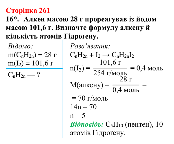 Відповідь до завдання 16 (с. 261) з хімії для 9 класу (Мідак, 2026): Генетичні зв’язки між органічними та неорганічними...