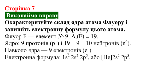 Відповідь до вправи (с. 7) з хімії для 9 класу (Попель, 2026): Атоми. Молекули. Йони
