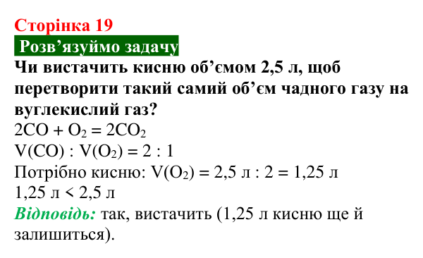 Відповідь до задачі (с. 19) з хімії для 9 класу (Попель, 2026): Кількісні розрахунки в хімії