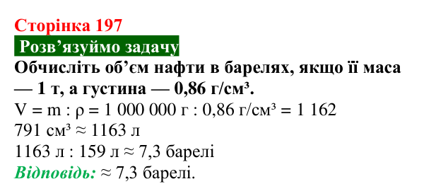 Відповідь до задачі (с. 197) з хімії для 9 класу (Попель, 2026): Природні джерела вуглеводнів