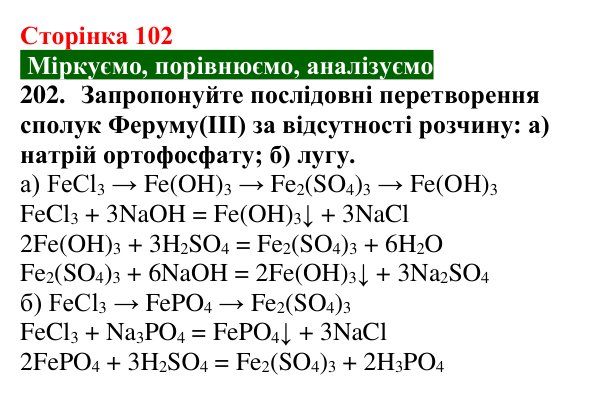 Відповідь до завдання 202 (с. 102) з хімії для 9 класу (Попель, 2026): Хімічні перетворення неорганічних речовин
