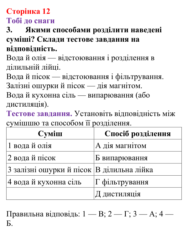 Відповідь до завдання 3 (с. 12) з хімії для 9 класу (Ярошенко, 2026): Істинні розчини, їхній склад і властивості
