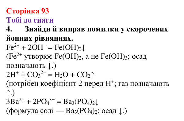 Відповідь до завдання 4 (с. 93) з хімії для 9 класу (Ярошенко, 2026): Експериментальне дослідження умов перебігу хімічних...