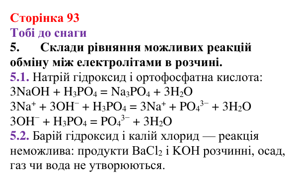 Відповідь до завдання 5 (с. 93) з хімії для 9 класу (Ярошенко, 2026): Експериментальне дослідження умов перебігу хімічних...