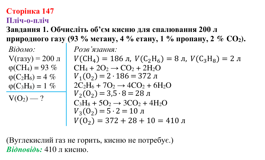 Відповідь до завдання 1 (с. 147) з хімії для 9 класу (Ярошенко, 2026): Поширення у природі і застосування вуглеводнів
