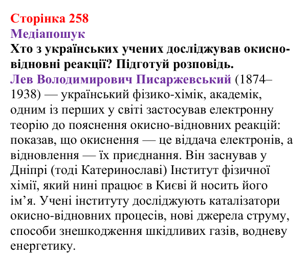 Відповідь до рубрики «Медіапошук» (с. 258) з хімії для 9 класу (Ярошенко, 2026): Класифікація хімічних реакцій за зміною...