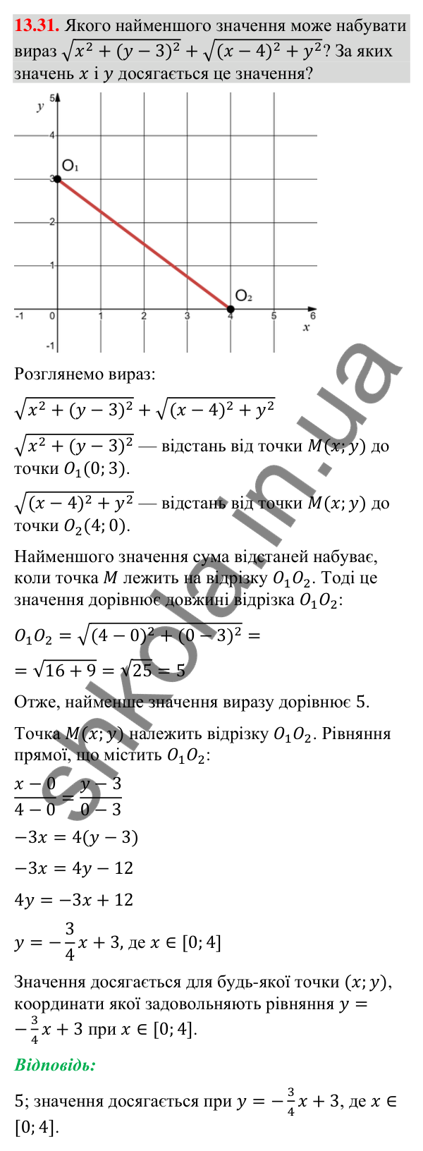 Відповідь до завдання 13.31 (с. 131) з математики для 9 класу (Істер, 2026): Вектор. Модуль і напрямок вектора