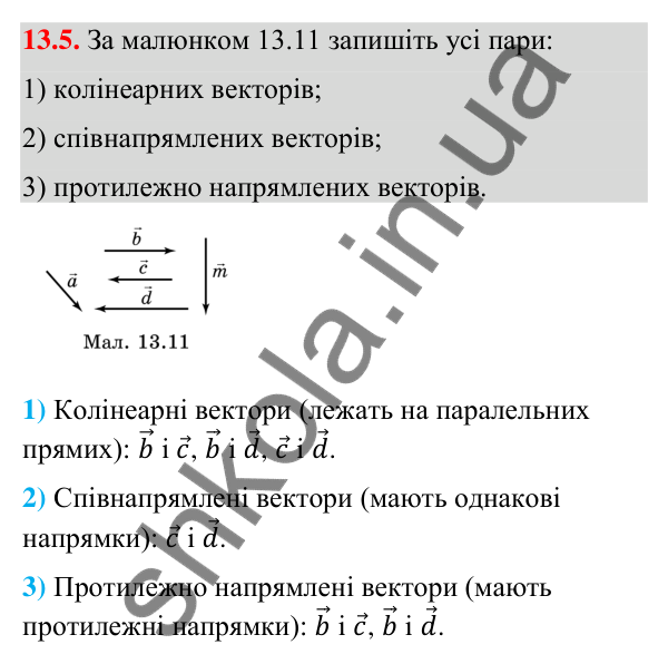 Відповідь до завдання 13.5 (с. 128) з математики для 9 класу (Істер, 2026): Вектор. Модуль і напрямок вектора