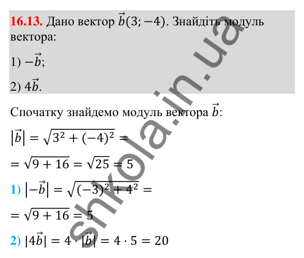 Завдання 16.13 Відповідь до завдання 16.13 (с. 144) з математики для 9 класу (Істер, 2026): Множення вектора на число