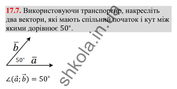Завдання 17.7 Відповідь до завдання 17.7 (с. 151) з математики для 9 класу (Істер, 2026): Скалярний добуток векторів