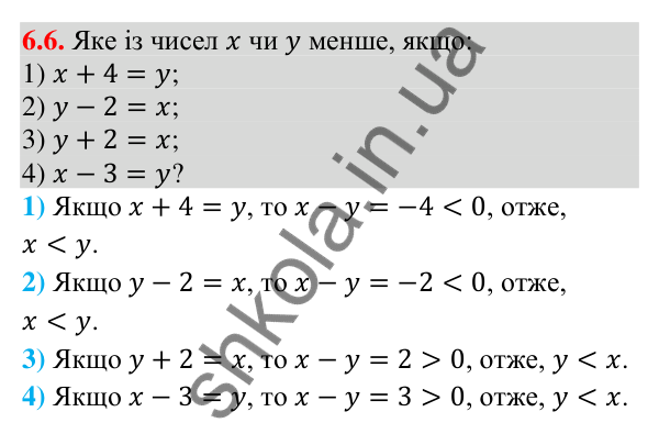 Завдання 6.6 Відповідь до завдання 6.6 (с. 71) з математики для 9 класу (Істер, 2026): Числові нерівності