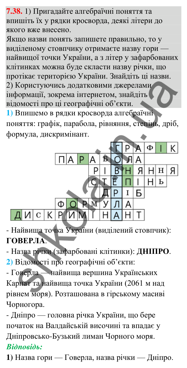 Відповідь до завдання 7.38 (с. 82) з математики для 9 класу (Істер, 2026): Властивості числових нерівностей