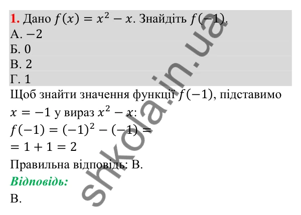 Відповідь до завдання 1 (с. 203) домашньої самостійної роботи № 4 з математики для 9 класу (Істер, 2026)