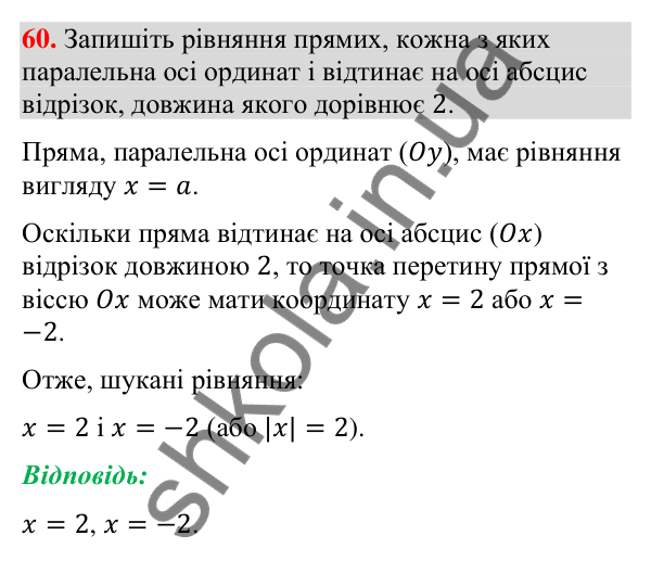 Завдання 60 для повторення теми 1 Відповідь до завдання 60 (с. 55) для повторення теми 1 з математики для 9 класу (Істер, 2026)