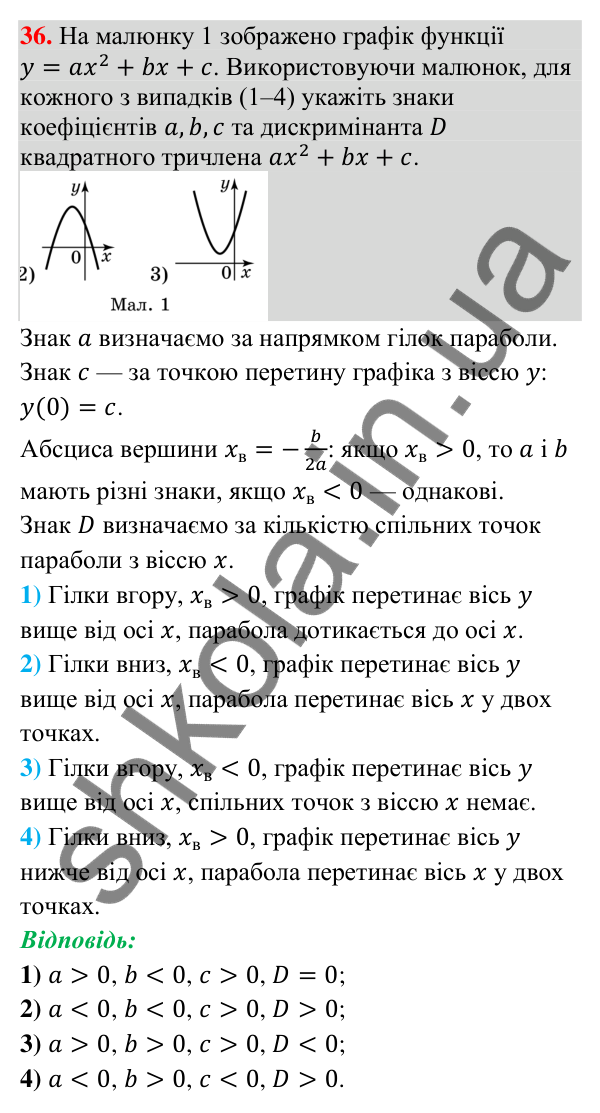 Завдання 36 для повторення теми 4 Відповідь до завдання 36 (с. 209) для повторення теми 4 з математики для 9 класу (Істер, 2026)
