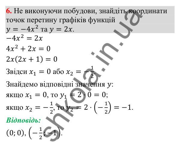 Відповідь до завдання 6 (с. 205) для перевірки знань до § 18-21 з математики для 9 класу (Істер, 2026)