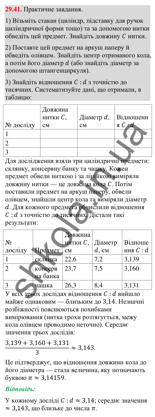 Відповідь до завдання 29.41 (с. 48) з математики для 9 класу (Істер, 2026): Правильні многокутники