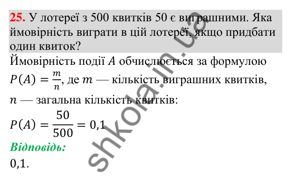 Відповідь до завдання 25 (с. 206) для повторення теми 10 з математики для 9 класу (Істер, 2026)