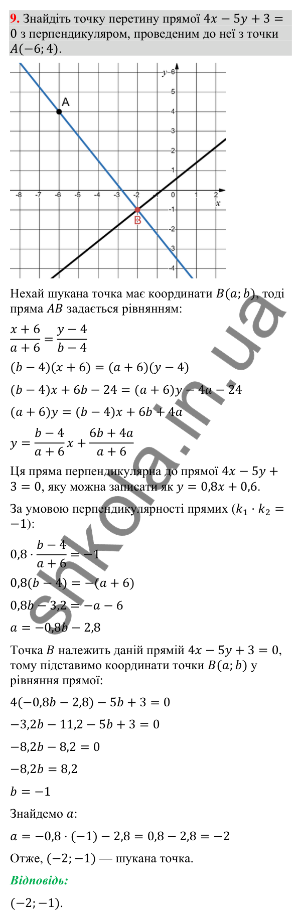 Відповідь до задачі 9 (с. 256) підвищеної складності з геометрії для 9 класу (Істер, 2026)