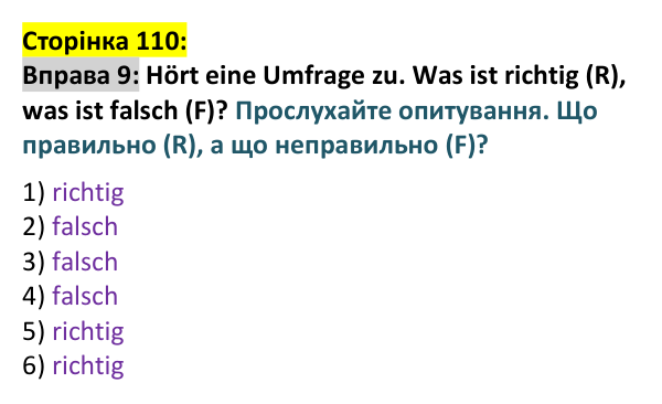 Відповідь до вправи 9 (с. 110) з німецької мови для 9 класу, Басай 2026: Soziale Netzwerke