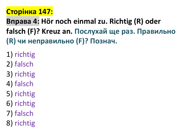 Відповідь до вправи 4 (с. 147) з німецької мови для 9 класу, Басай 2026: Ukrainische Kulturstätten