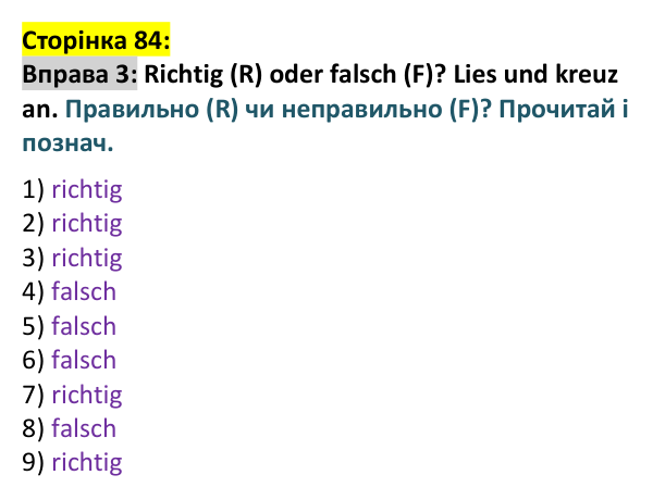 Відповідь до вправи 3 (с. 84) з німецької мови для 9 класу, Басай 2026: Zwischenstation 2. Musik, Musik, Musik …