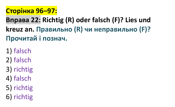 Відповідь до вправи 22 (с. 96–97) з німецької мови для 9 класу, Басай 2026: Mein Traumberuf