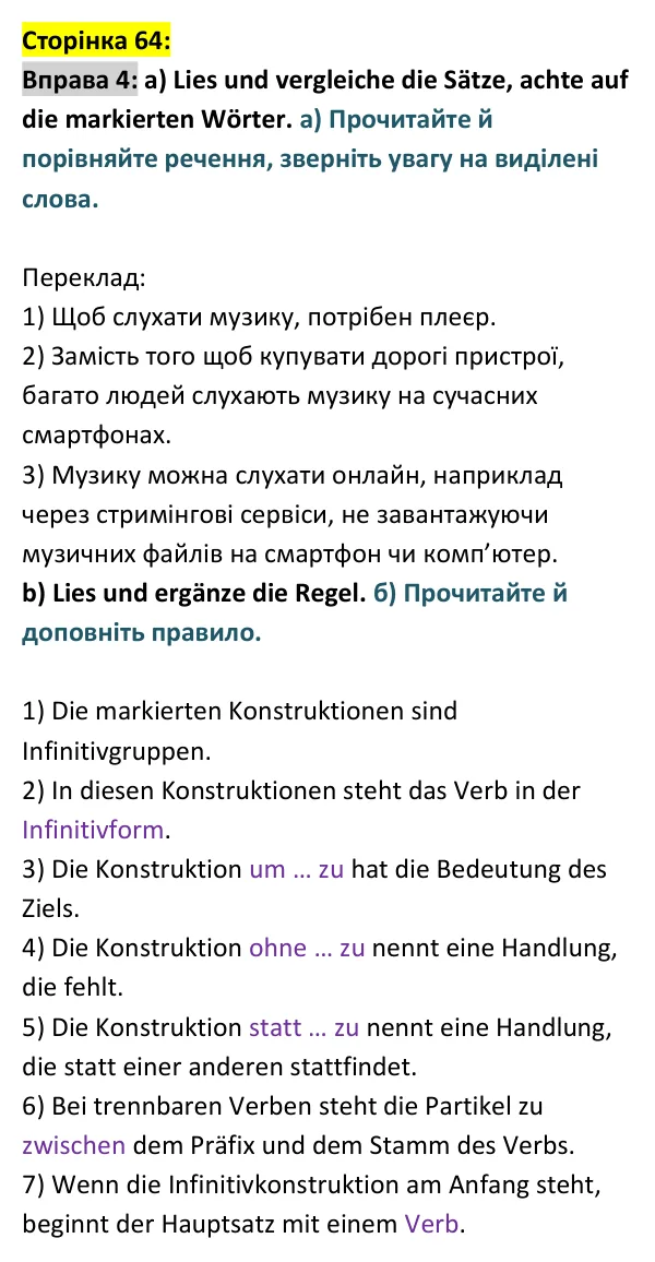 Відповідь до вправи 4 сторінка 64 - ГДЗ Німецька мова 9 клас Сотникова, Гоголєва 2026 (9-й рік навчання). Lektion 3, Modul B: Wir nutzen das Internet