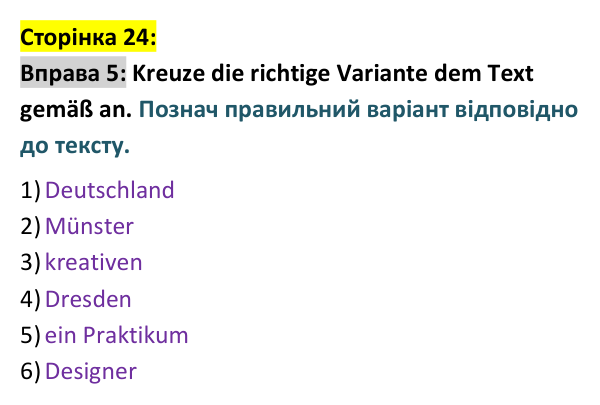 Відповідь до вправи 5 сторінка 24 - ГДЗ Німецька мова 9 клас Сотникова 2026: Lektion 1, Stunde 7 «Mein Lebenslauf»