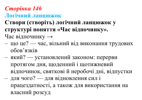Відповідь до логічного ланцюжка § 12 (с. 146) з правознавства для 9 класу, Васильків 2026: Загальні положення трудового права