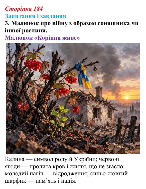 Відповідь до завдання 3 (с. 184) з української літератури для 9 класу, Архипова 2026: Б. Гуменюк, «Соняшник», «Стара...