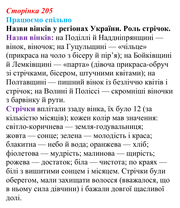 Відповідь до запитання 2 (с. 205) з української літератури для 9 класу, Архипова 2026: символіка українського вінка