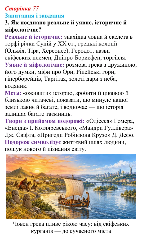 Сторінка 77, завдання 3 Відповідь до завдання 3 (с. 77) з української літератури для 9 класу, Архипова 2026: Л. Костенко, поема-балада «Скіфська...