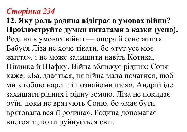 Відповідь до завдання 12 (с. 234) з української літератури для 9 класу, Авраменко 2026: О. Михед, «Котик, Півник, Шафка»
